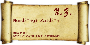 Neményi Zalán névjegykártya